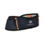Gearhead Running Belt in navy with orange zipper pulls, front view
