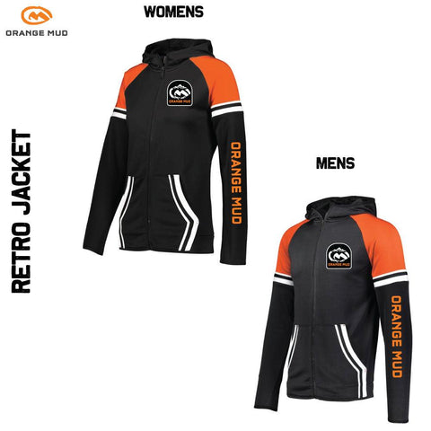 Dirt Unit Retro Jacket in black and orange, men's and women's cuts