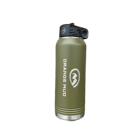 Orange Mud 32oz Double Insulated Steel Bottle side profile view