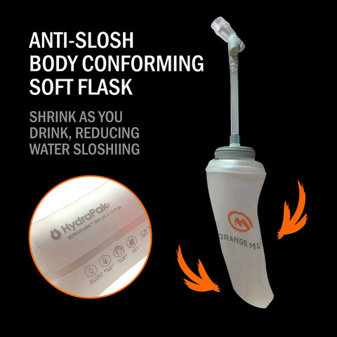 UltraFlask anti-slosh soft flask shrinks as you drink