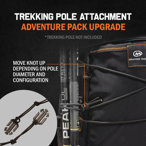 Trekking pole attachment upgrade on the Adventure Pack (poles not included)