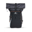 Black Adventure Pack 20L with roll top, front view