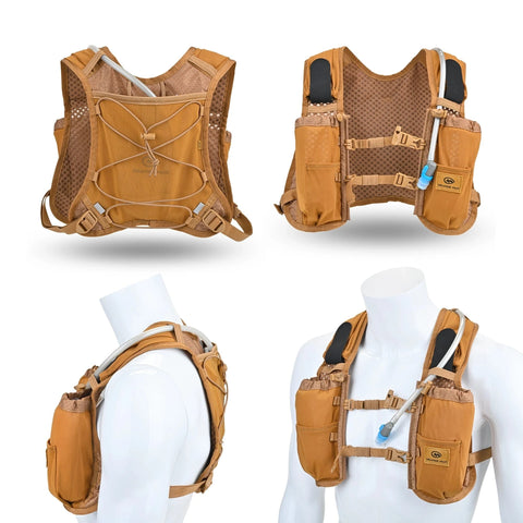 Orange Mud, LLC Packs Coyote Brown Gear Vest, Version V4.0: Ideal for running, biking, triathlon
