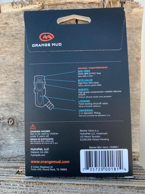 Back of the Blaster Bite Valve package